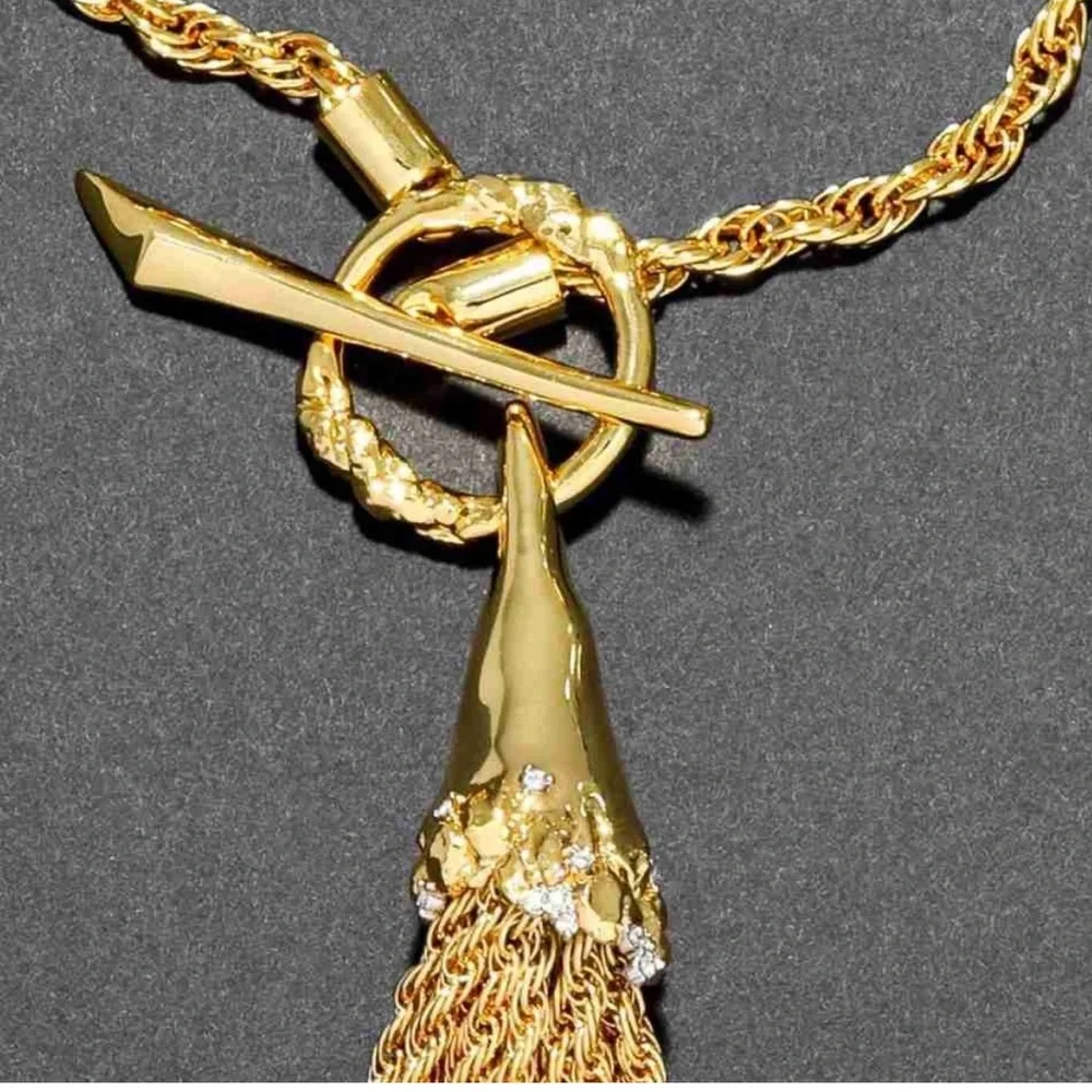 ALEXIS BITTAR • Brut Molten Gold Long Tassel Necklace